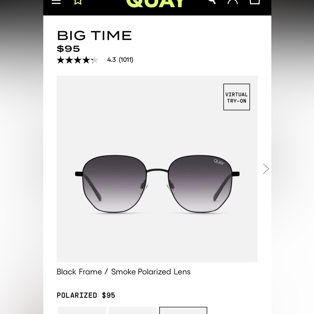 Quay BIG TIME Polarized Sunglasses